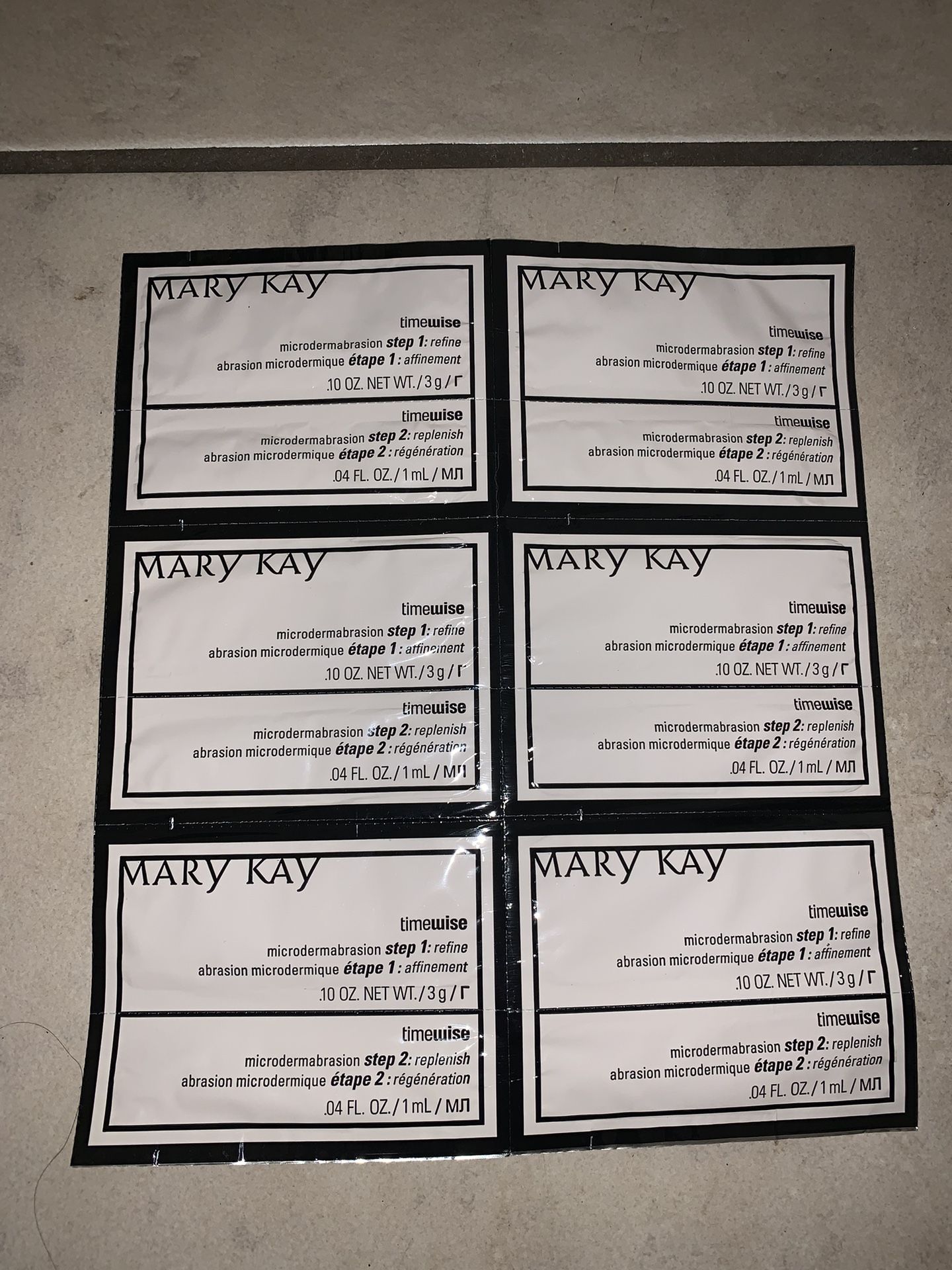 Mary Kay TimeWise Step 1-2 packs x6 Microdermabrasion refine pore minimizer