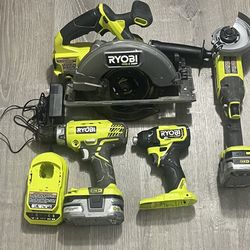 Ryobi 1+ Power Tool Bundle–5 Tool Items GREAT CONDITION.