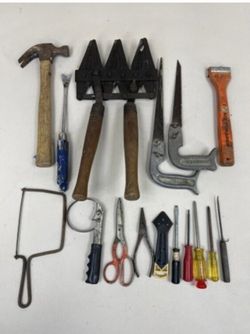 Vintage Hand Tool Lot – 15+ Pieces (Includes Rare Antique Multi-Blade Hedge Shears)