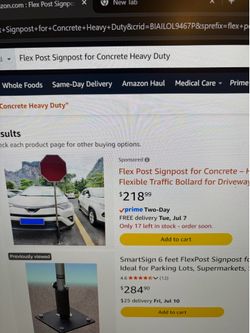 Flex post sign for concrete