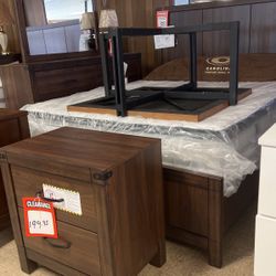 Queen size headboard footboard and rails dresser mirror and nightstand offer 999 brand new
