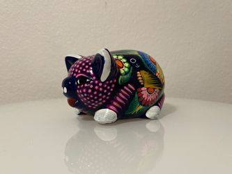 Pig Bank Mexican Pottery Colorful