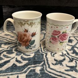 1996 Roy Kirkham Redoute Rose Fine Bone China Mug Cup England tea / Coffee Mugs