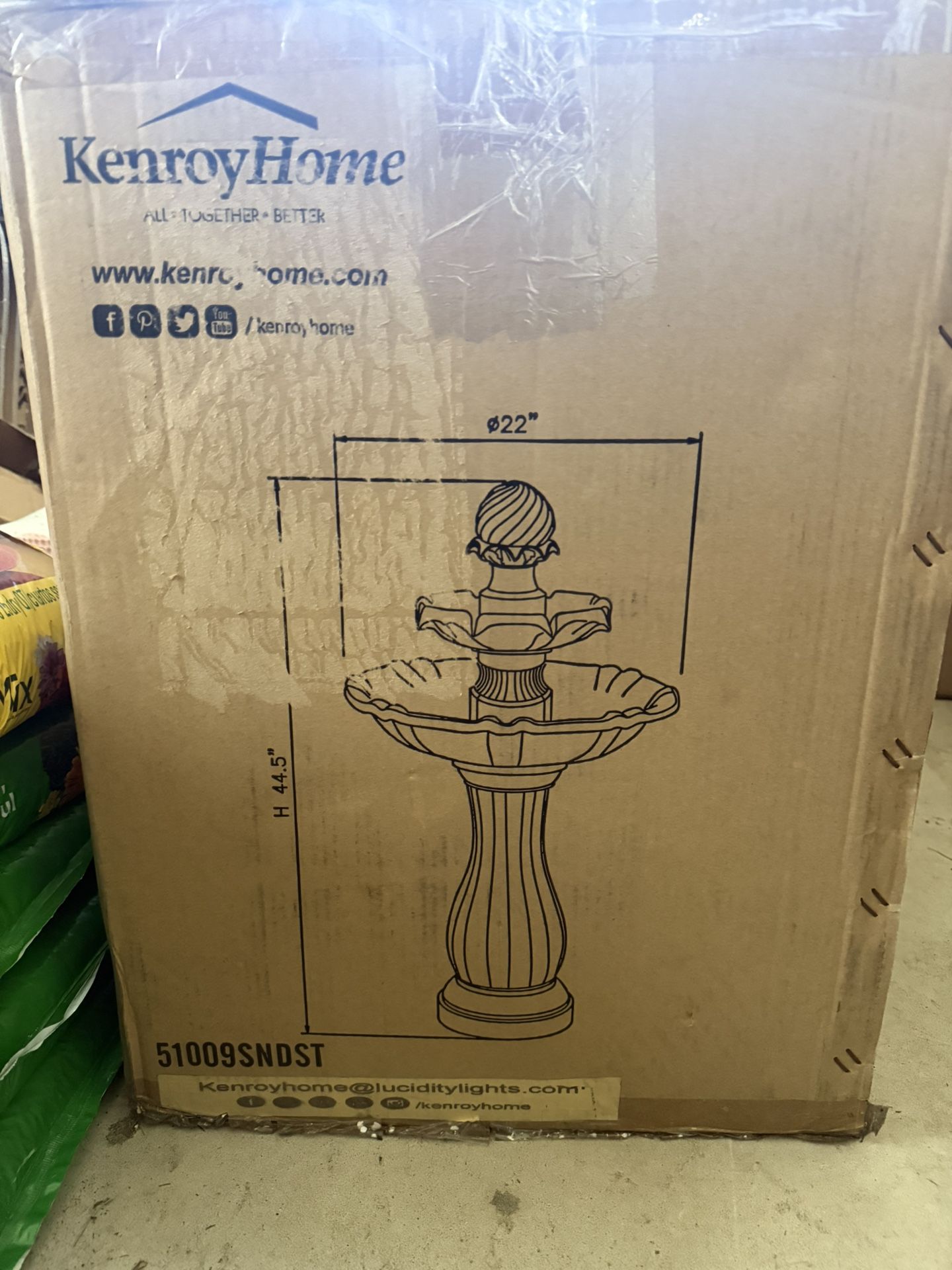 Kenroy Home Solar Powered Patio Fountain 