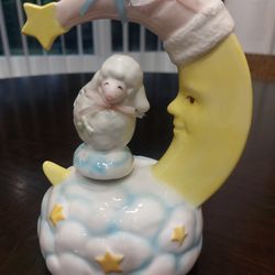Vintage Schmid Porcelain Nursery Music Box