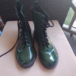 Women's Green Patton Leather Rugged Boot