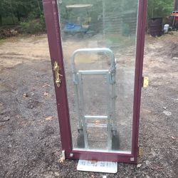 2 metal glass door.