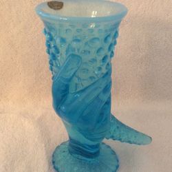 Fenton Glass Blue Opalescent Vase