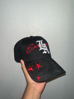Black LA Embroidered Snapback Hat