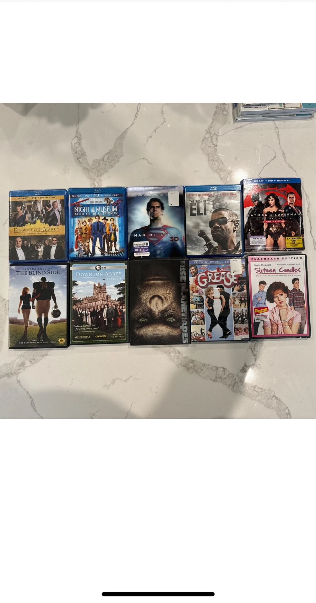 10 Movies Bluray/3D/DVD CD’s