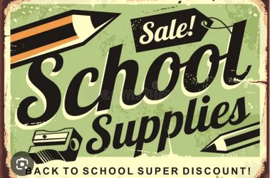 Several Boxes and Bags Full Of New School Supplies