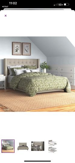 KING FAUX LEATHER GOLD BED FRAME