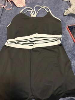 Black and White Two-Piece Athletic Set
