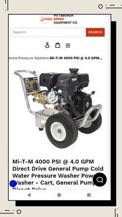 Mi-T-M 4000 PSI 4.0 GPM Gas Pressure Washer