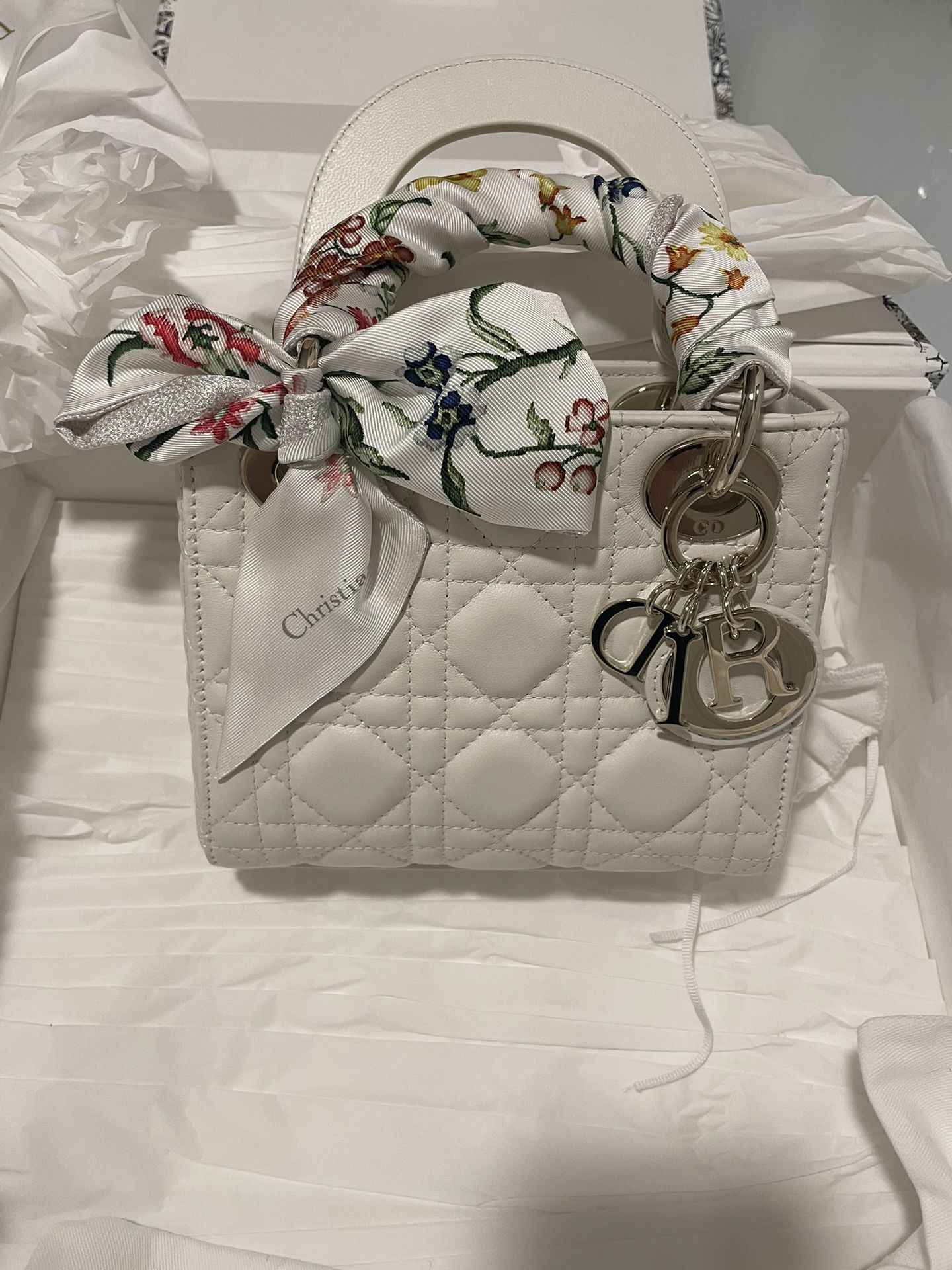Dior - Mini Lady Dior Bag Latte Cannage Lambskin - Women