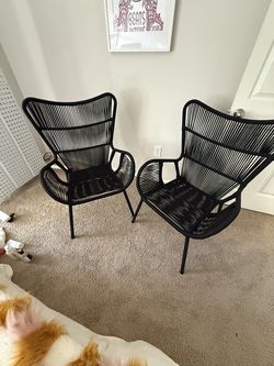 Black patio chairs