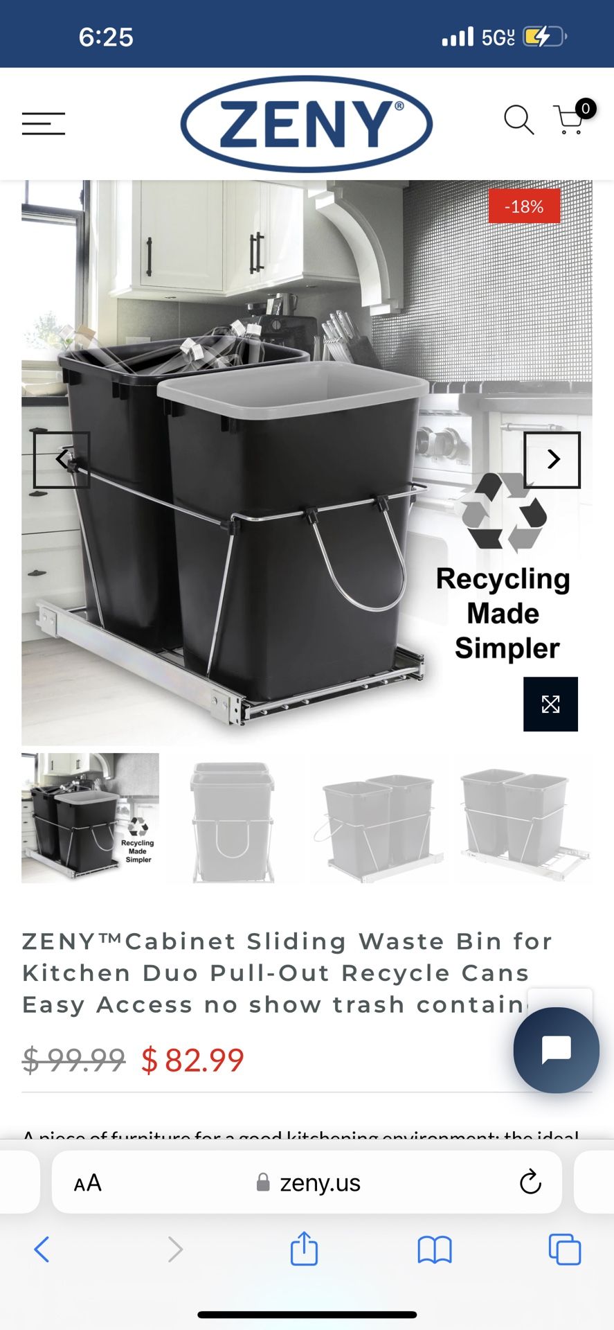 Cabinet Sliding Waste Bin for Kitchen Duo Pull-Out Recycle Cans Easy Access no show trash container