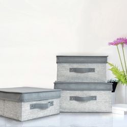 (3) - Piece - Collapsable Storage Bins With Handles - (New)  