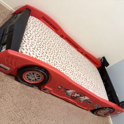 Grand Prix Racing Car Toddler To Twin Bed And Mattress