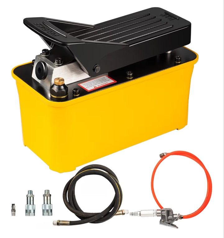 Air Hydraulic Pump 10,000PSI, Air Hydraulic Foot Pump 1/2 Gal Reservoir, Air Foot Pedal Hydraulic Pump with Hose for Hydraulic Bead Breaker