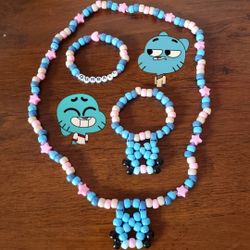 TAWOG: Gumball Watterson Necklace + Bracelet Set (Handmade)