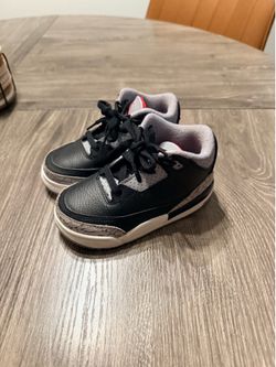 Toddler Jordan Air Jordyyan 3 Retro Black Cement size 8C