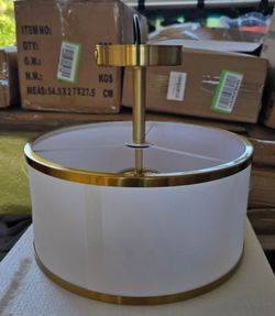 Semi Flush Mount Ceiling Light Fixture, 3-Light Drum Lighting Fixtures, Hallway Light Fixture Ceiling Mount with Fabric Shade, Close to Ceiling Light