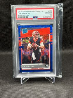 Joe Burrow PSA 10 Rated Rookie Blue Scope