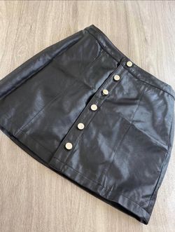 Guess Black Faux Leather Mini Skirt Size S