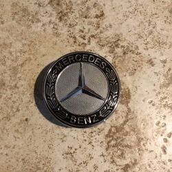 Mercedes Benz Flat Hood Emblem Chrome & Black Star Delete AMG