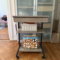 Mobile Writing Desk with Wheels, Drawer & Shelf – $40 (Brooklyn)
