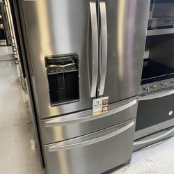 Stainless Steel 36” Wide 4-Door Refrigerator - 26 Cu. Ft.