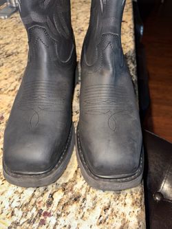 Black Leather Western Cowboy Boots