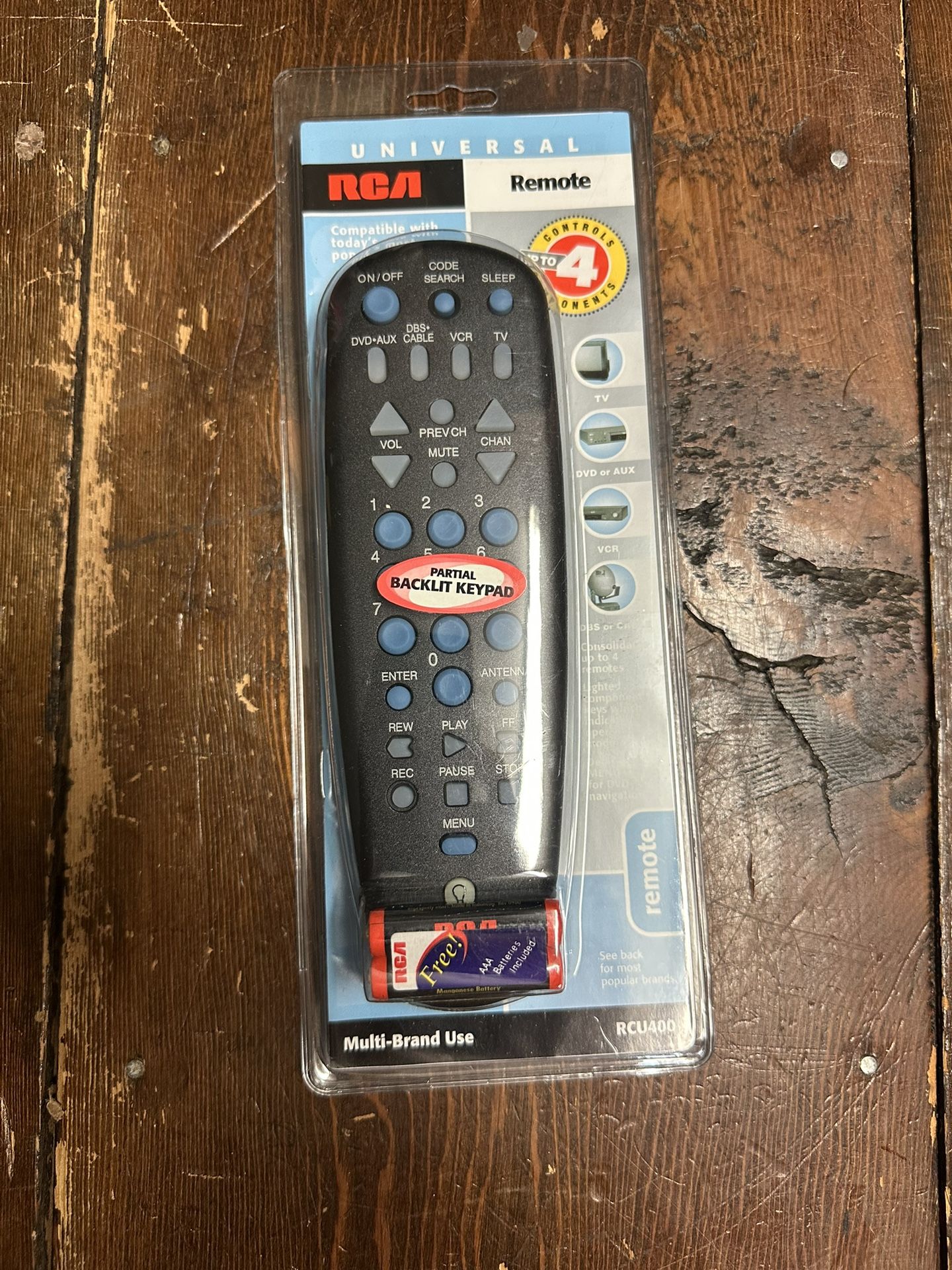 RCA Universal Remote Control System Link RCU400 Replaces 4 Remotes Black