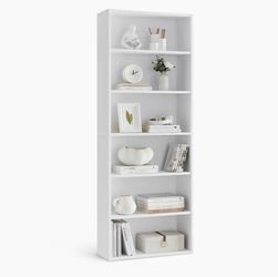 BRAND NEW! Professionally Assembled! Cloud White 6-Tier Bookcase/Storage Shelf!