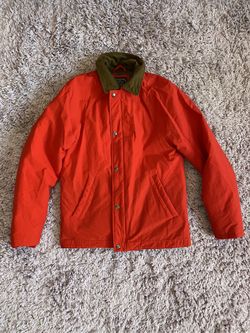XS J. Crew Red Insulated Base camp Jacket With Corduroy Collar