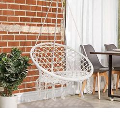 Hanging Hammock Swing Chair Rope Swing Seat for Indoor Outdoor Patio Garden Porch