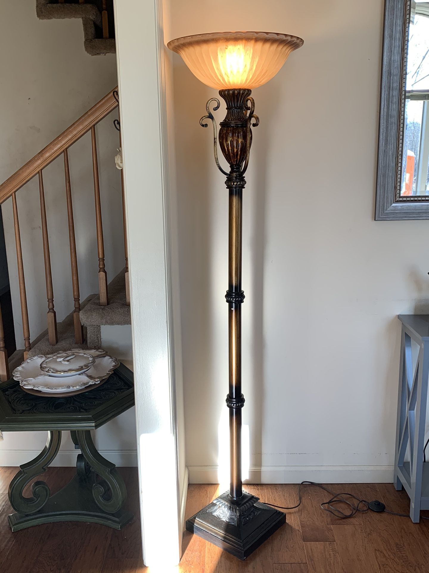 bronze torchiere floor lamp