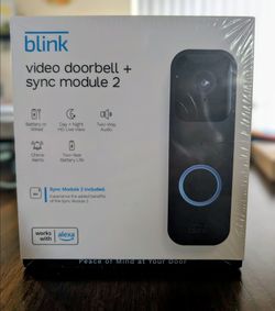 BRAND NEW & SEALED | Blink Video Doorbell + Sync Module 2 Bundle | Black for Sale!!!