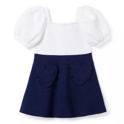 Janie And Jack Quilted Heart Pocket Dress Size 10