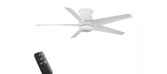 Mena 54 in. White Color Changing LED Indoor/Outdoor Hugger Matte White Ceiling Fan NEW