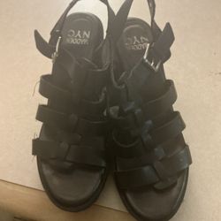 Black Wedge Sandals