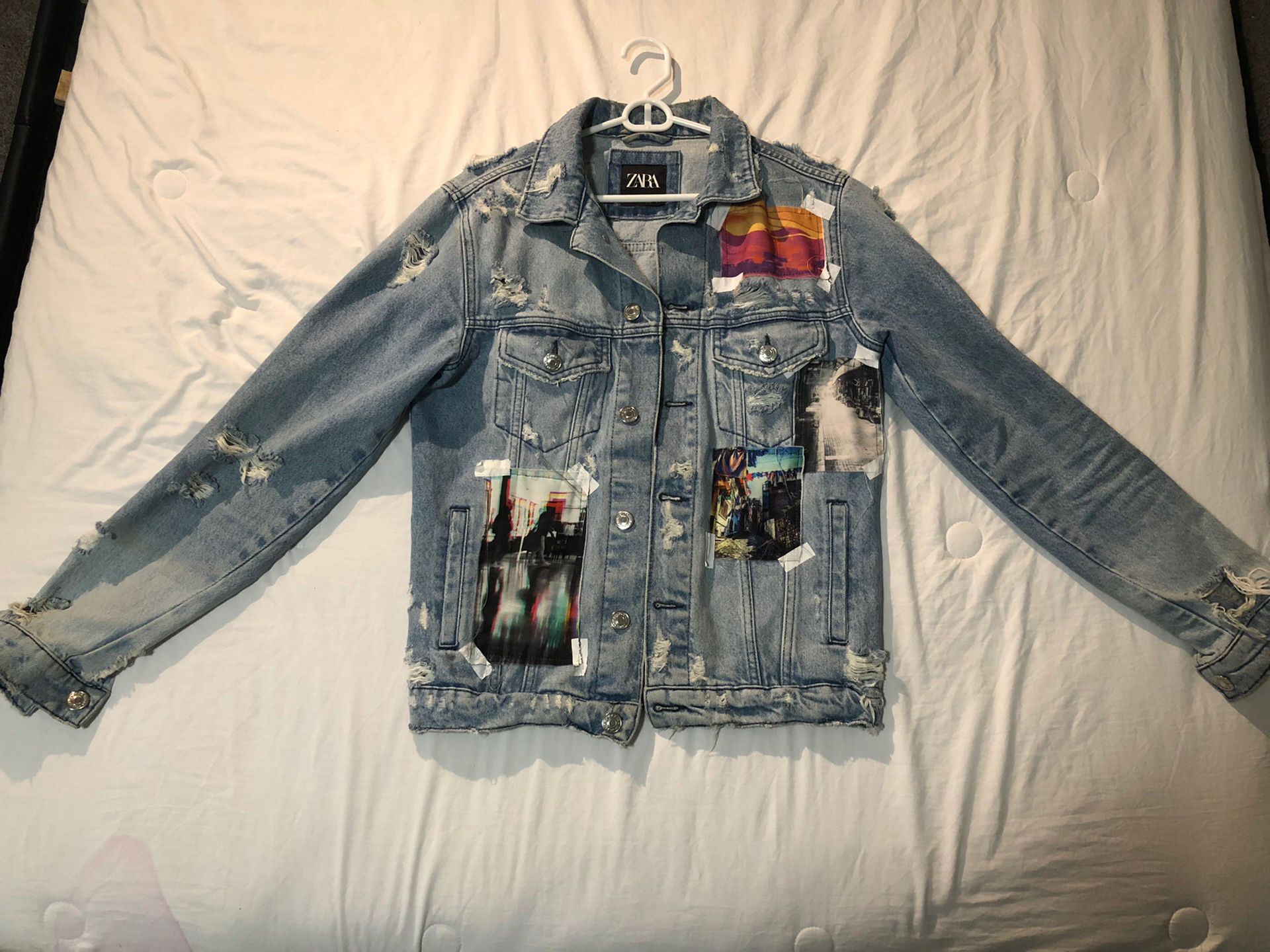  Vintage Zara “Artistically Polarized” Denim Jacket 