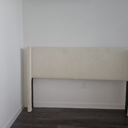 Modern Beige Queen Size Bed Frame 