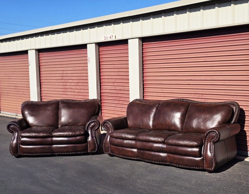 Leather Sofa and Loveseat