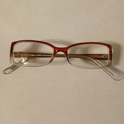 Women's Brown/Clear Square Shaped Eyeglasses Frames 50-16-135 mm