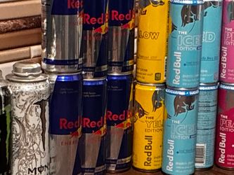 Large collection Red Bull n Monster unopened