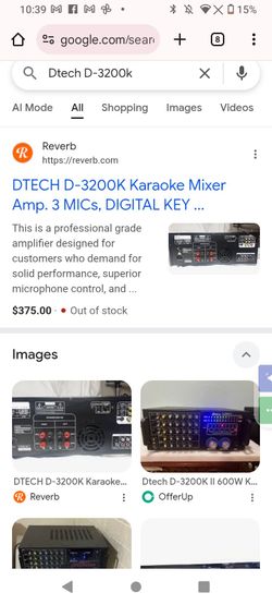 DTECH D-3200K KARAOKE MIXER, AMP, 3 MICROPHONE CONTROL, DIGITAL KEY