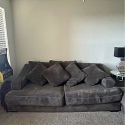 Brown microfiber sofa set - 2 pieces