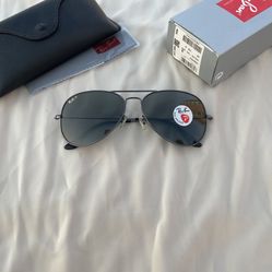 Aviator 3025 Black Sunglasses Polarized Lenses 